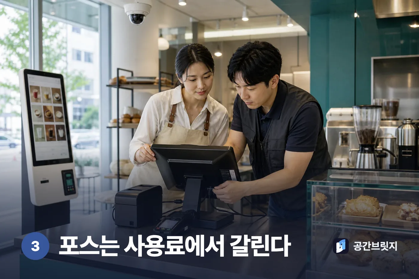 포스는 사용료에서 갈린다. 기기값과 월 사용료를 두 줄로 나눕니다