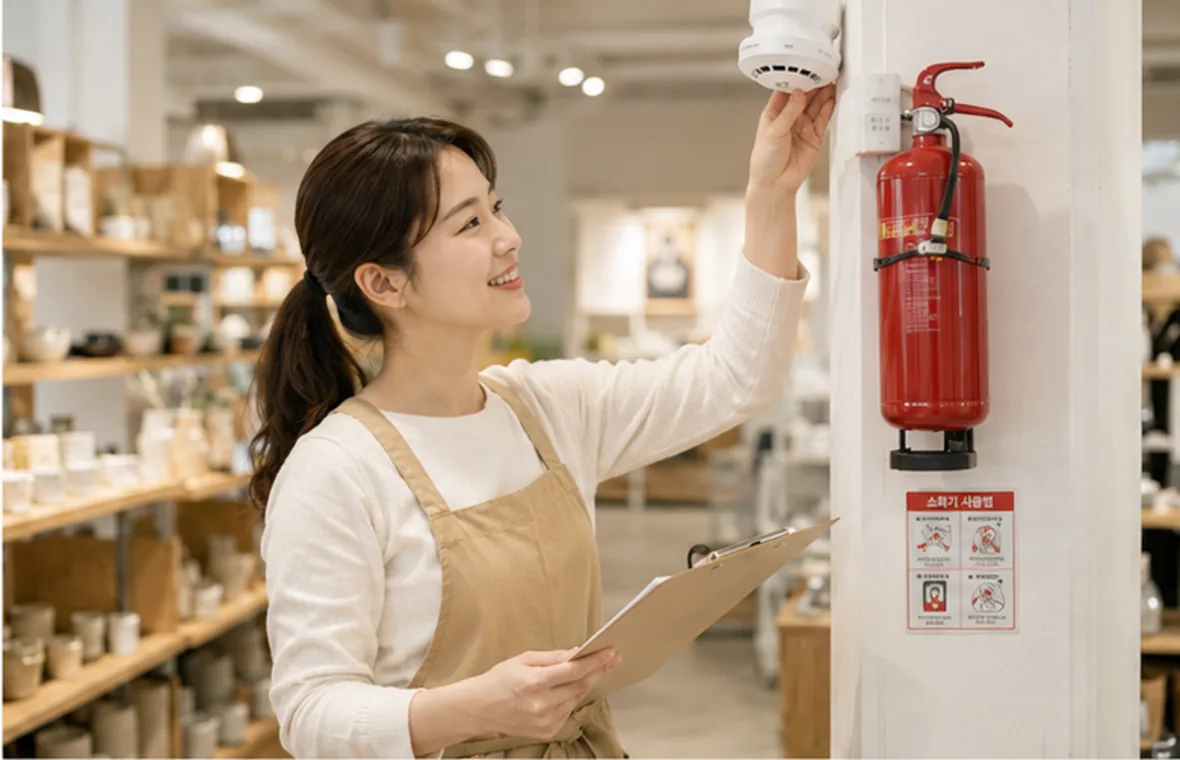 사업장 시설과 보장 대상을 확인하는 모습